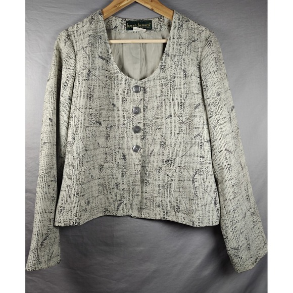 Vintage Harve Bernard Collection Lightweight Collarless Blazer Petites‎ Sz 10 - Picture 1 of 8